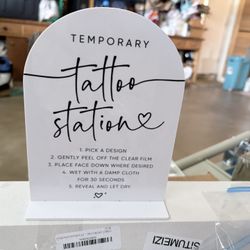 Temporary Tattoo Station Sign