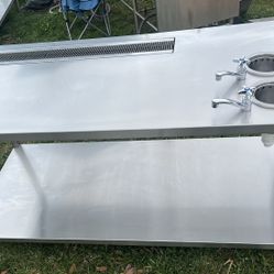 304 Stainless Steel Prep Table W/dual Sink.