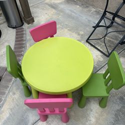 IKEA  Kids Table And 4 Chairs 