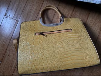 Yellow croc bag
