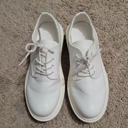 Forever 21 White Chunky Platform Oxfords Shoes Size 8