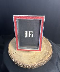 Gump’s SF Red Silver Luxury 5x7 Photo Frame