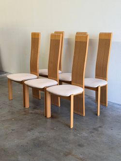Set of 6 Pietro Costantini Italian Tall Back Dining Chairs Postmodern