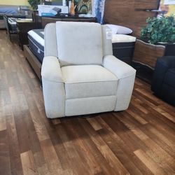 Beige Swivel Recliner