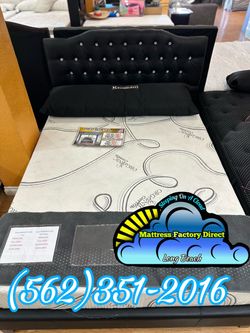 Queen visco memory foam mattress and Boxspring bed set Colchon y tambor