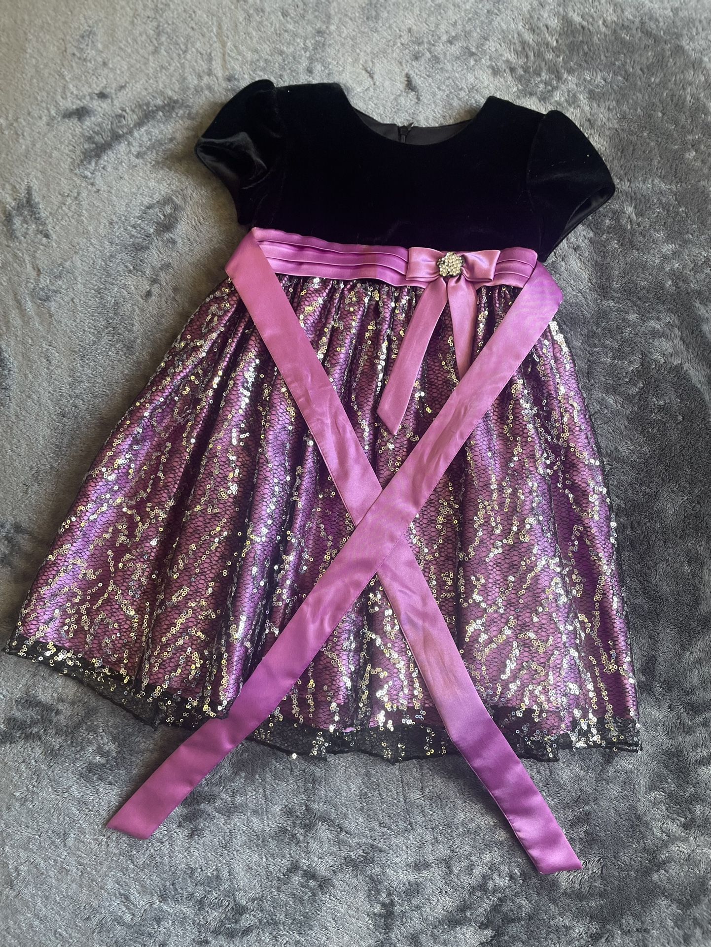 Toddler Girl Purple And Black Dress