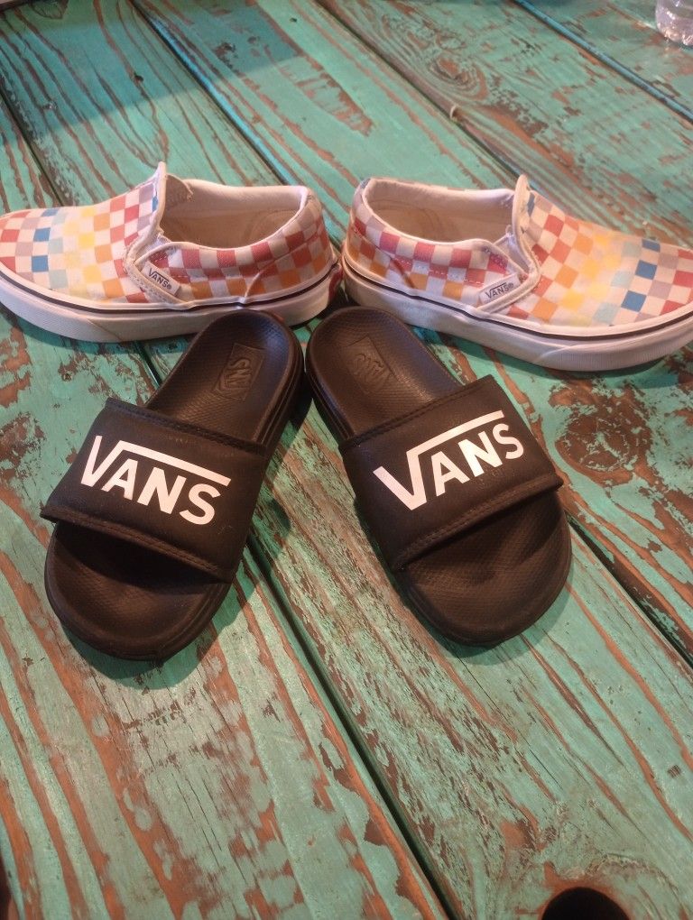 2 Pair Of Vans Shoes Size 13 Children's 
