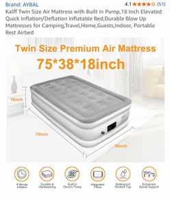 Twin inflatable mattress