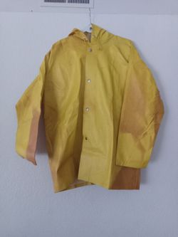 Yellow Hooded Rain Jacket