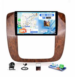 Car Stereo Radio Chevrolet Suburban Tahoe GMC Yukon Sierra 2007 2008 2009 2010 2011 2012 2013, CarPlay Android Auto, 9” Touch Screen, Backup Camera
