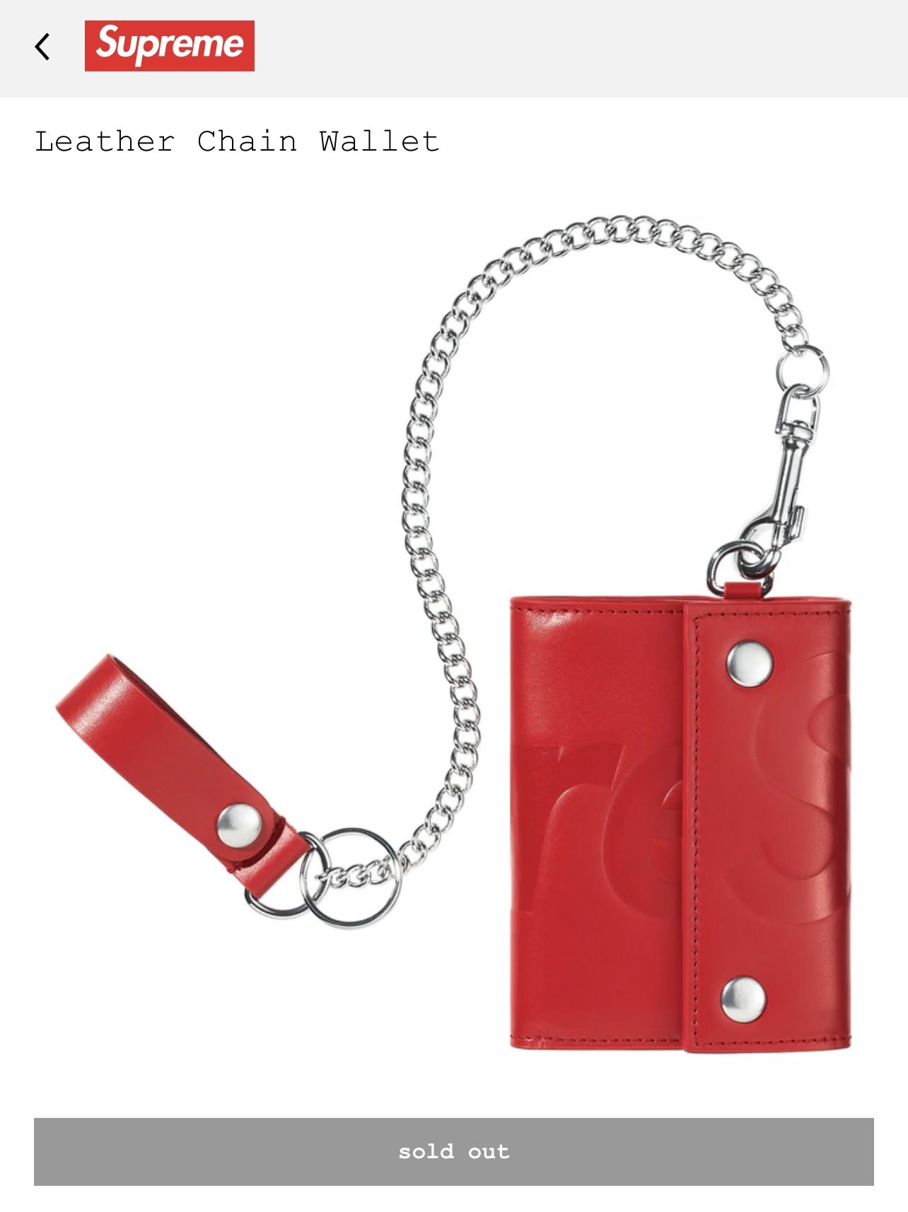 SUPREME Chain Wallet & Card Holder (RED)