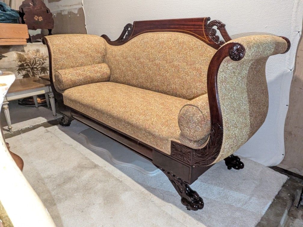 American Empire Federal Mahogany Sofa Settee Couch