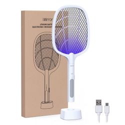 Bug Zapper Racket, 2 in 1 Rechargeable Fly Swatter, Mosquito Swatter