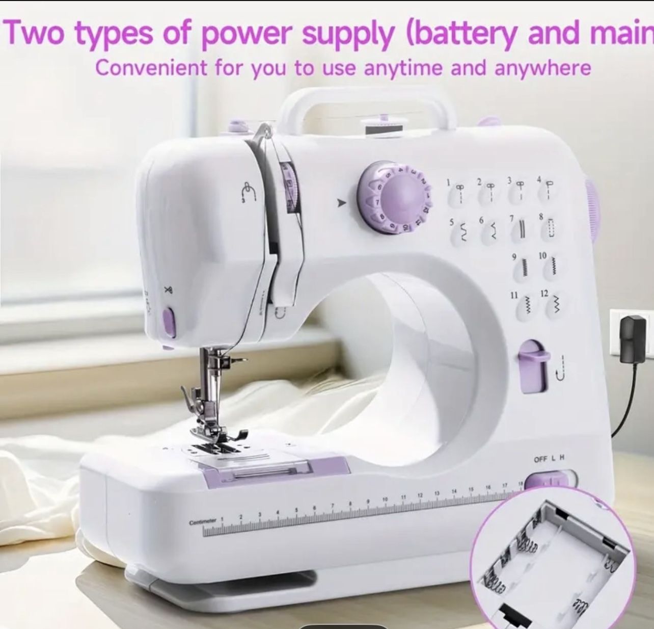 Portable Electric Sewing Machine Pro with 12 Stitches Patterns, Adjustable Speed, Overlock, Sewing Machine Parents, Beginners, Hobbyists, Lightweight,
