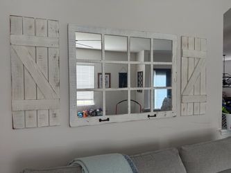 Mirror + Shutters, farmhouse wall decor