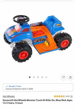 Dynacraft Hot Wheels Monster Truck 6V Ride-On