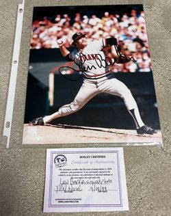 Len Barker Cleveland Indians Signed 8x10 Photo With COA