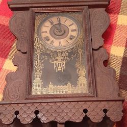 E. N. Welch Sessions Hanging Victorian  8-Day Wall Clock 28 1/2” Tall  X 14” W X 4" D