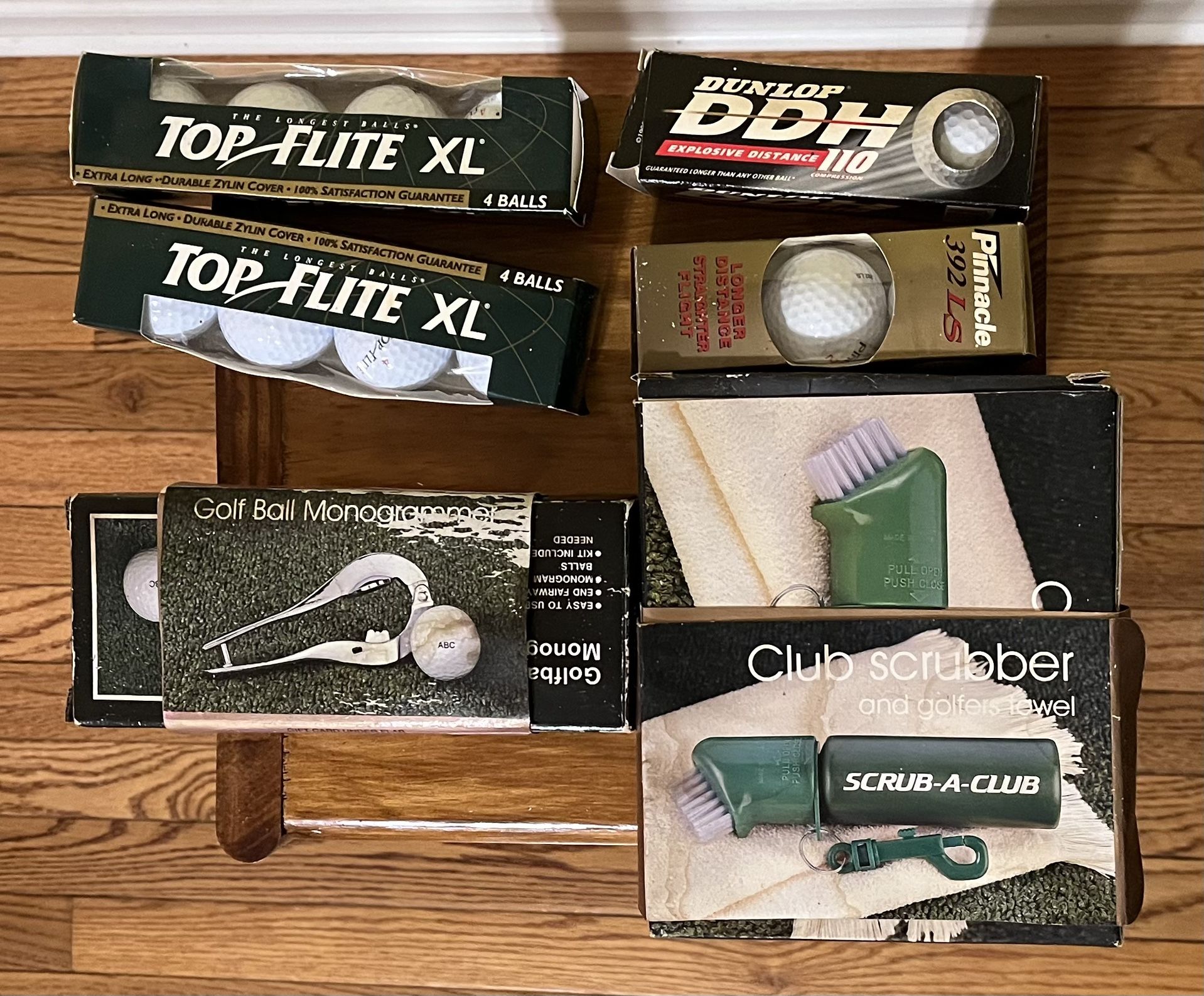 Golf Balls, Monogrammer, And Club Scrubber