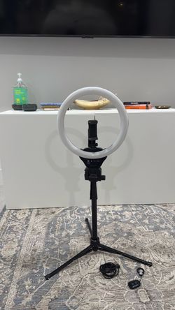 12” LED Ring Light Kit with Tripod, Phone Holder & Remote — Like New