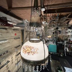  Victorian  Style Electrified Hanging Lamp 