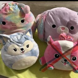 Colorful and soft plush toys, perfect for HOLIDAYS kids GIFTS 🎁.Set of 3 Plush squish-mallows( 2 large, 1 regular). $15/ all 3. or you can buy separa