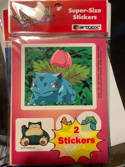 Pokémon Artbox Super Size Sticker Sheet - Nintendo - Vintage 1999