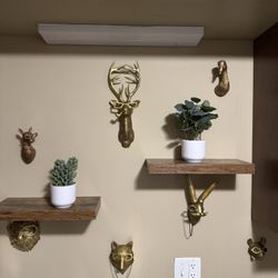 Gold Colored Wall Animal Decor