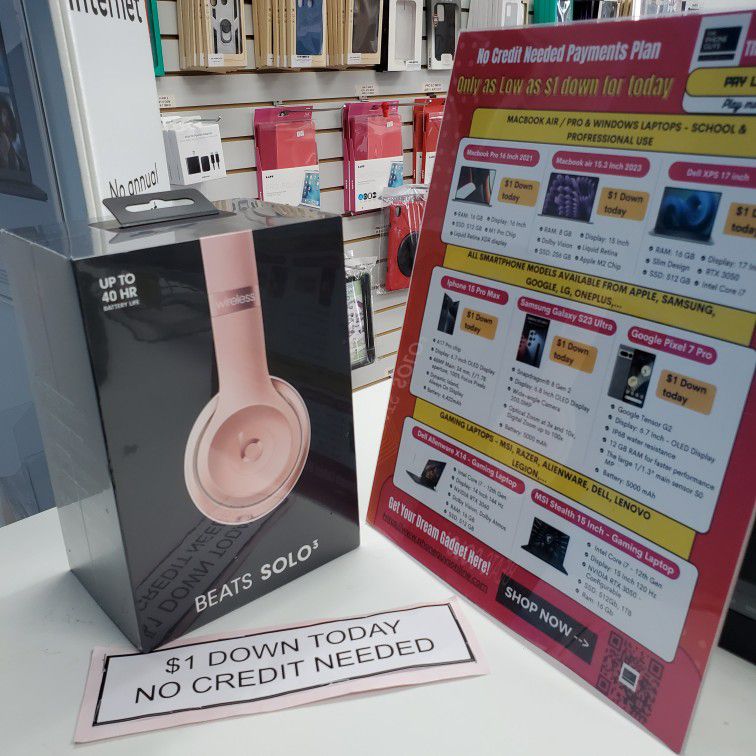 Beats Solo 3 -PAY $1 To Take It Home - Pay the rest later -