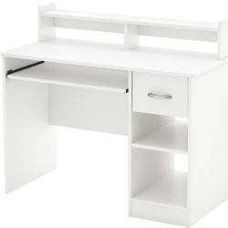 White Desk With Keyboard Tray