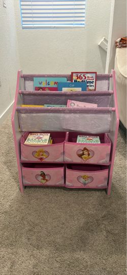 Disney Princess Kids Book and Toy Organizer