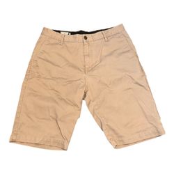 VOLCOM MEN’S KHAKI CHINO SHORTS SIZE 32 TAN CASUAL SKATE WALK SHORTS