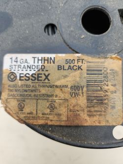 14 gauge stranded black wire partial roll