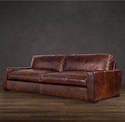 Restoration Hardware Maxwell Leather Sofa