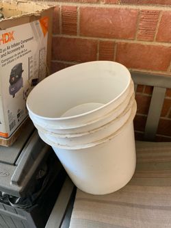 White Buckets Useful Tools