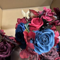 Ling’s Moments Burgundy & Navy Small Bouquet/Centerpieces