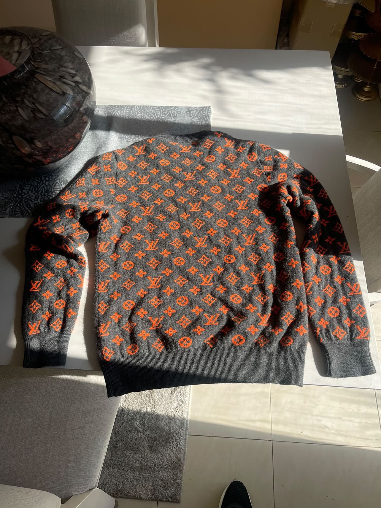 Louis Vuitton Lv Orange Monogram Sweater Shirt