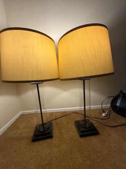 MUST BE GONE BY 3PM TODAY!! 2 black and glass Lamps set