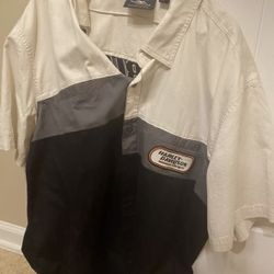 Harley-Davidson® Men's Racing Colorblocked Short Sleeve Woven Shirt (XXL)