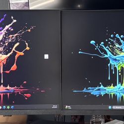 Dual Monitors LG 27" FHD IPS 3-Side Borderless with FreeSync™