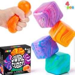 4 pack of squishies swirl cubes squishy