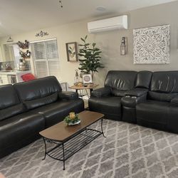 Faux Leather Power Reclining Couches