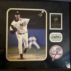 Yankees Randy Johnson Autographed Opening Day Custom Framed Photo COA