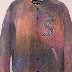 Supreme Pebbled Leather Varsity Jacket 