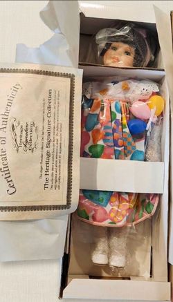 Heritage Signature Collection "Emily" Birthday Balloon Porcelain Collector Doll 16"