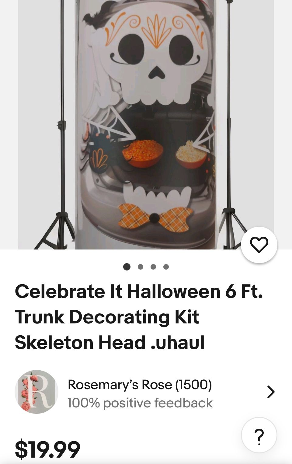 HALLOWEEN: 6FT-Trunk Decorating Kit (TrunkORTREAT🎃👻💀)NEW