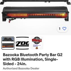 Bazooka Bluetooth Party Bar G2 with RGB Illumination, Single-Sided - 24in.