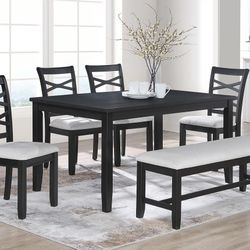 Dark Gray Dining Table Set 