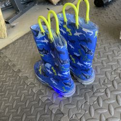 Light Up Shark Rubber Rain Boots