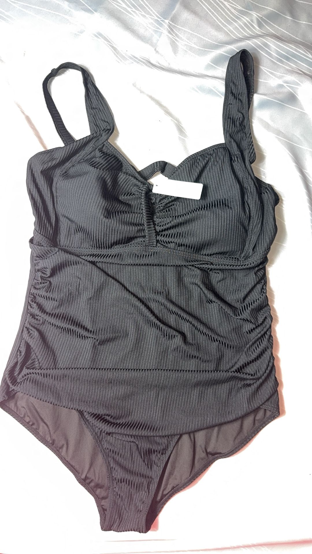 Black one piece bathing suit